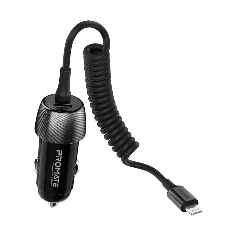 Promate PowerDrive-33PDI Lightning Car Charger 33W