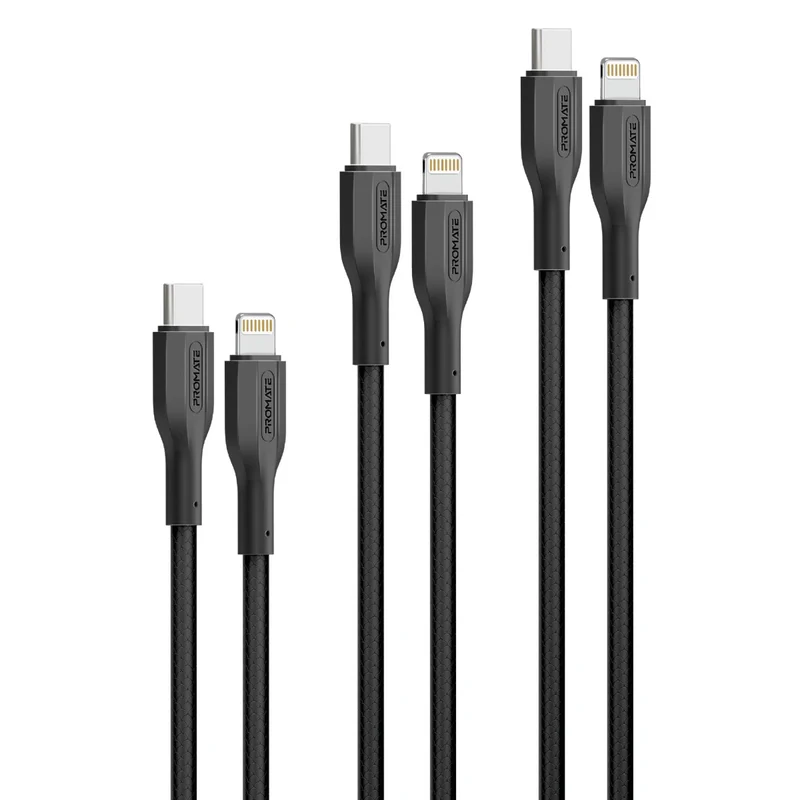 Promate CableKit-Ci USB-C To Lightning Cable Kit 27W